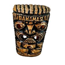 Vtg Ceramic Nasty Face Tiki Mask Tea Light Candle Burner beach decor Bahamas picture