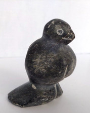 Vintage Intuit Eskimo carved Soapstone Bird Signed Josie Papialuk Papialook 1975 picture