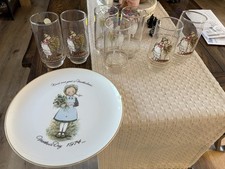 Vintage Holly Hobbie Coca-Cola, Edition, Glasses And Plate. picture