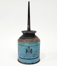Vintage International Harvester Jeffers Hardware Blue Metal Oiler Oil Can picture