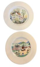 S/2 Limited First Edition Atlas China 9.75” Plates Anna Mary Robertson Moses picture