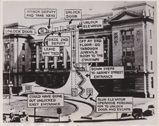 1938 Press Photo Diagram of Escape from 