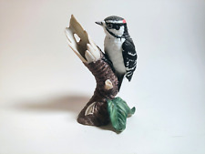1989 Lenox Fine Porcelain Downy Woodpecker Figurine Garden Birds Collection Gift picture