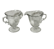 Fostoria Century Creamer & Sugar Bowl clear glass no chips picture