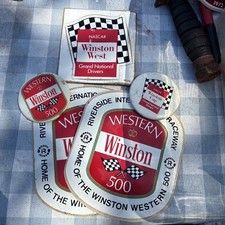 NASCAR WINSTON Western 500 Riverside Raceway VTG  Racing Decal Stickers buttons picture