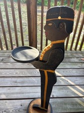 Antique Ashtray Stand Wood Butler Smoking Stand Bellboy 32”H picture