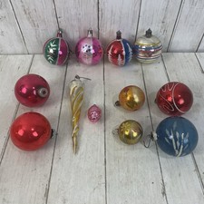 Vtg 12 Blown Glass Christmas Ornament Lot - Poland, Shiny Brite, & West Germany picture