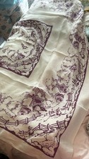 Retro Vintage Plum and White Dutch Windmill Tulips Kitchen Tablecloth 48