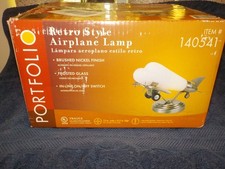 Vintage Art Deco Lowe's Luminaire DC-3 Plane Airplane Lamp Frosted Glass picture