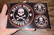 Death Wish Coffee Logo Stickers Sheet Skull Bones Coffee Bean Decal Deathwish picture