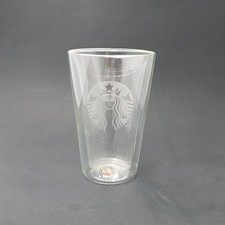 Starbucks Bodum Double Wall Etched Siren Blown Drinking Glass Tumbler 15 oz picture