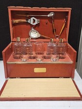 Vintage Faux Books Hidden Wood Bookshelf Mini Bar Glass Japan Walnut 16 Pieces picture