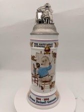 Norman Rockwell Triple Self Portrait Stein Gerz 1993 Centennial Issue Germany 🍺 picture