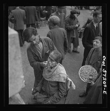 Photo:1930s Street Dentist Boys Glasses Crowd Candid Black and White Photo picture