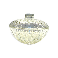 Vintage Pasari Clear Glass Covered Candy Dish Indonesia Hearts & Medallion 6