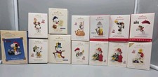 Snoopy Hallmark Keepsake Peanuts Christmas Ornaments Lot of 13 Boxed Vintage picture
