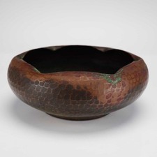 1910 Hammered Copper Arts and Crafts Bowl by Harry Dixon for Roycroft signed picture