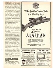 1948 Print Ad Lyman Gun sight Corp Shoot with Alaskan Hard Coated Lenses Hunting picture