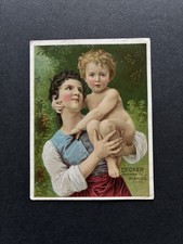 Antique Victorian Trade Card Decker Brothers Pianos Mother & Child Litho 1880s picture