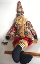 Vintage Handcrafted by Bouquet Primitive Style Folk Art Cloth Santa Doll *26