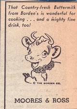 1940s-50s Borden's Buttermilk Elsie the Cow Moores & Ross Ad Booklet picture
