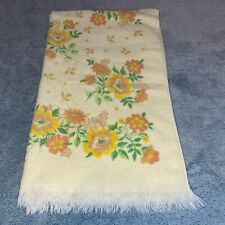 Vintage Dundee Golden Crown Yellow Floral Bath Towel MCM Bathroom 24