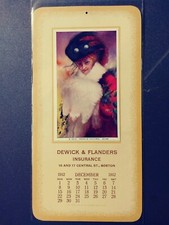 JAMES ROSS BRYSON Calendar Print- BEAUTIFUL LADY - TOKENS OF CHRISTMAS - 1912 picture