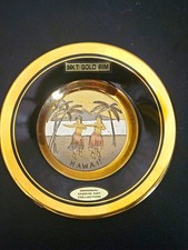 Dynasty Gallery Original Chokin Art Collection Hawaii Plate 24KT Gold Rim picture