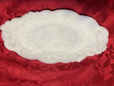 VTG 1800 Antique Milk Glass Dresser Pin Dish Fostoria Small Tray No Cameo 9.5” picture