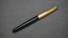 ++ VTG PARKER '51' MADE IN USA T7... DATE 1/10 16K GF CAP & BLUE FOUNTAIN PEN ++ picture