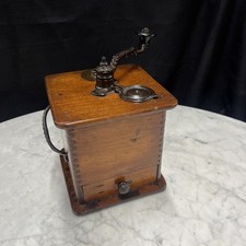 Antique Cast Iron And Wood Logan & Strobridge Coffee Grinder 1880s picture