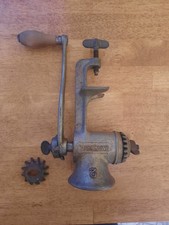 Antique Hand Crank Meat Grinder, w/ Blade Made In USA picture