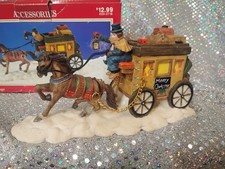 Dickens Collectables Towne Series Resin Horse and Carriage 1997 picture