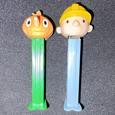 Vintage 2000s Bob the Builder PEZ Dispensers – Bob & Spud – Lot of 2 picture