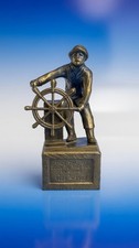 Antique Gloucester MA Bronze-Tone Cast Metal Fisherman Bookend / Statue 1623-192 picture