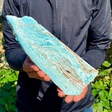 319G Natural blue texture stone crystal,Heteropolar slice of Chinese blue arag picture