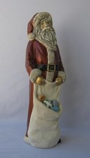 Tall Vivartis Clay Santa Claus Christmas Gift Bag Krakow Poland Hand made New picture