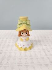 Vintage Lefton Girl Figurine Bell 04418 Yellow Dress  picture