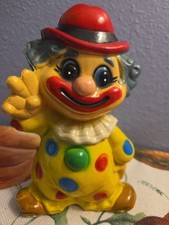 VINTAGE 1970's  CLOWN BANK POLKA DOT OUTFIT,Giving PEACE SIGN, picture