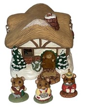 Hallmark ~ 1995 A Moustershire Christmas 4 piece ornament set fun picture