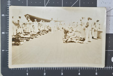 Vintage 1918-30 WWI Era Azo B&W RPPC Postcard USN Navy Bag Inspection Militaria picture