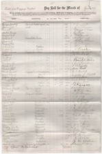 1873 OLD COLONY RAILROAD CO PAYROLL TICKET & BAGGAGE MASTERS JOBS & WAGES PAID picture
