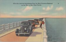 Sea No Seasickness Overseas Highway Key West Florida FL 1944 PM Postcard 8060.1 picture