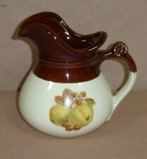 Vintage McCoy 7515 Pitcher Pottery White and Brown ,  Apricots & Hazelnuts picture