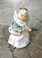 Vintage Lefton January  Birthday Angel Figurine #3332, 4