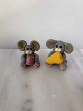 Vintage Suzi Skoglund Little Blessings Handmade Clay Figurines Lot of 2 Mice picture