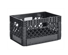 Juggernaut Storage 24QT Plastic Heavy-Duty Milk Crate, Black picture