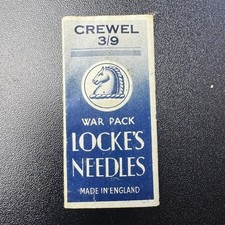 Vintage Locke's Crewel Needles 3/9 War Pack Made England WWII Sewing Needles picture