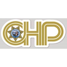 CHP California Highway Patrol Sticker 4 Inch Wide Gold Police Decal picture