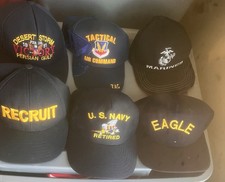 6 vintage made in usa military marine army navy snapback hat bundle veteran  picture